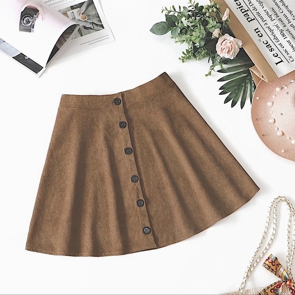 Shein Button Front Corduroy Skirt Sz XL​​​​ - Picture 1 of 6